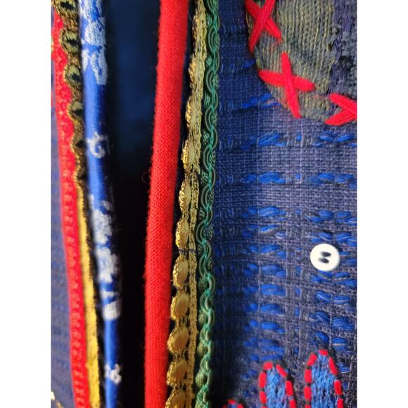 VINTAGE - Crystal Handwoven Embellished Streetwear Art Cardigan - Sz: S - Picture 2 of 6